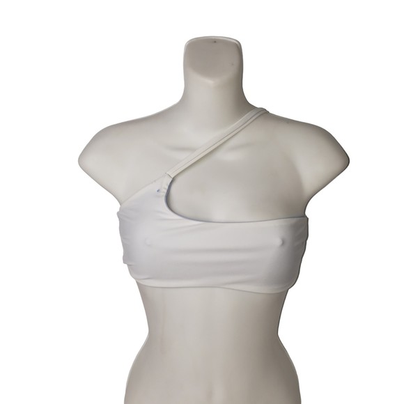 FOREVER 21 Reversible One Shoulder Swim Top Periwinkle Blue / White Size Medium - Picture 3 of 8